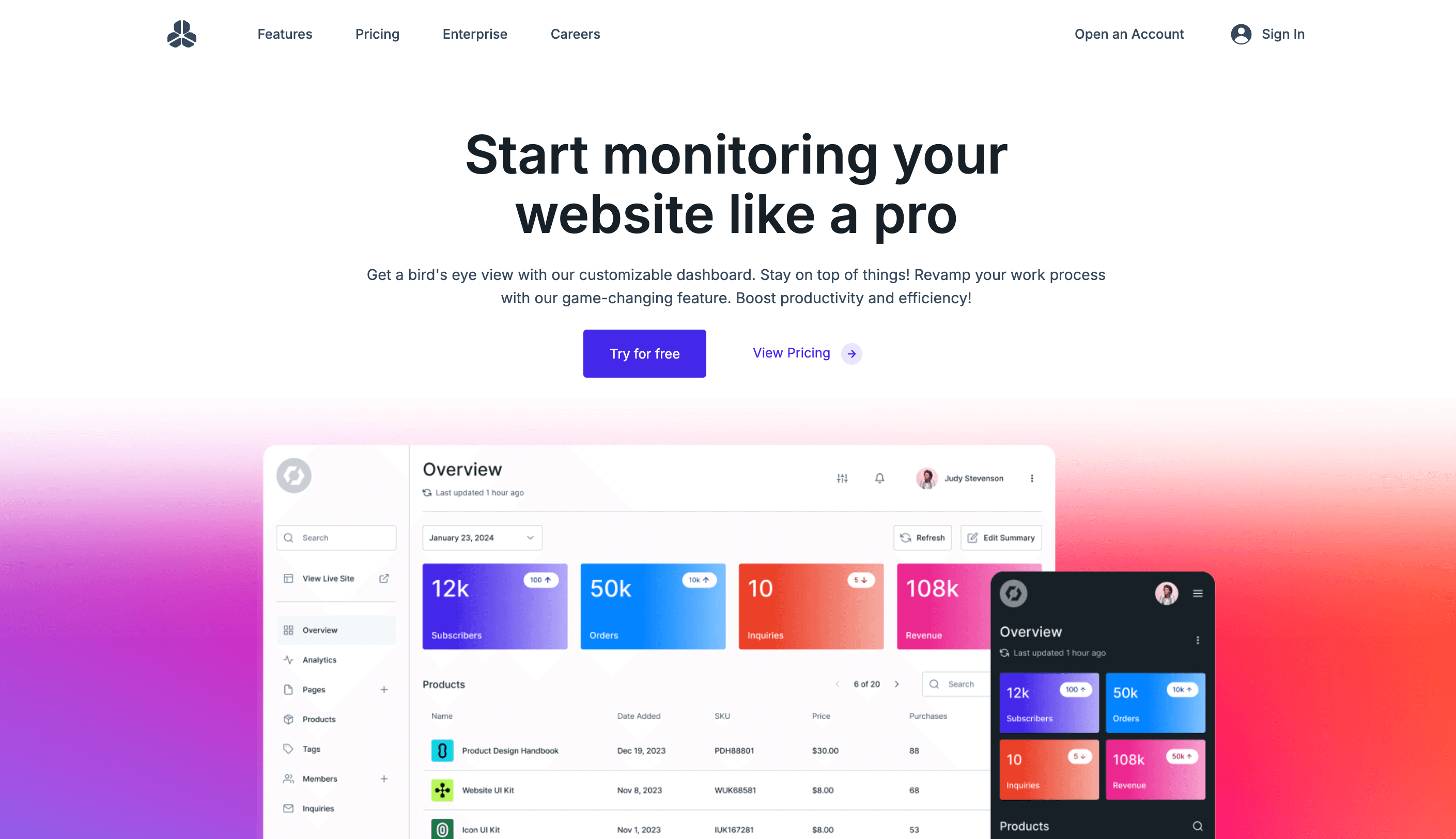 Sleek Landing Page